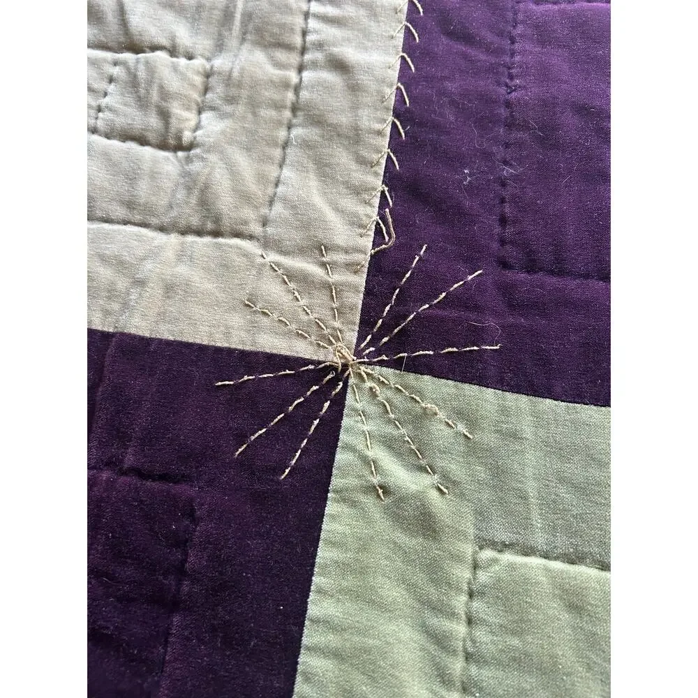 Vintage pottery barn velvet patchwork comforter sham set Cal King